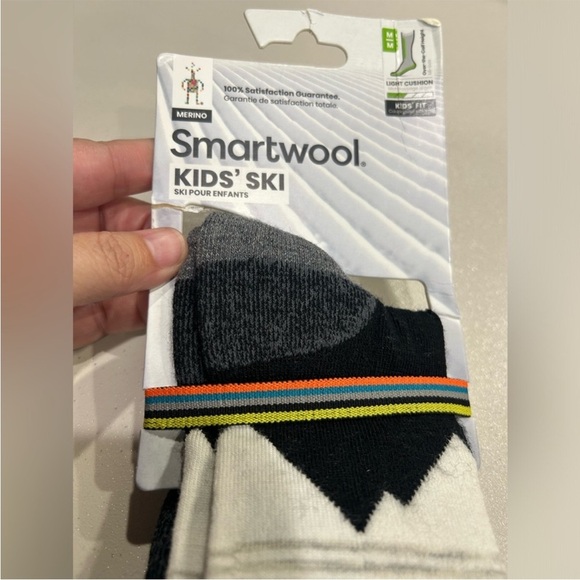 Smartwool Kids' Medium Ski Light Cushion Over The Calf Socks Black Grey NWT - Picture 5 of 7